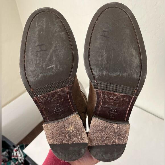 Pedro Garcia Leather Suede Pull Buckle Open Back Riding Boots Tan Brown EU38 - Picture 8 of 8